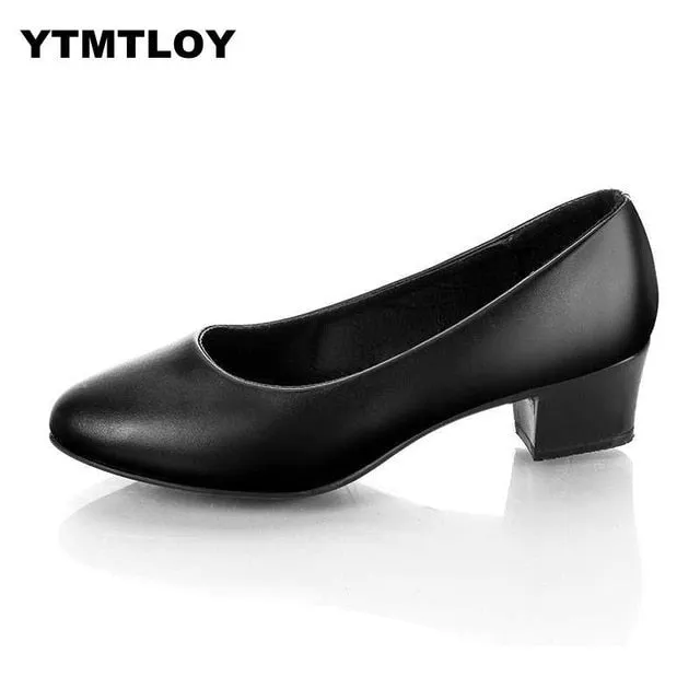 2019 Women's 5cm High Heels Pumps Office Lady Women Shoes Sexy Bride Party Thick Heel Round Toe Zapatillas Mujer  Wedges