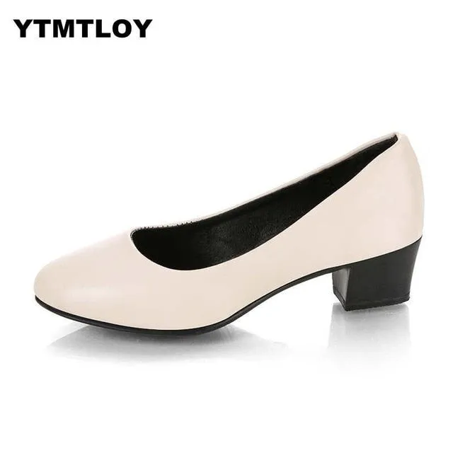 2019 Women's 5cm High Heels Pumps Office Lady Women Shoes Sexy Bride Party Thick Heel Round Toe Zapatillas Mujer  Wedges