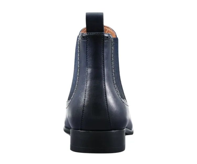 Amali Hayes Navy Men’s Wingtip Chelsea Boots Vegan