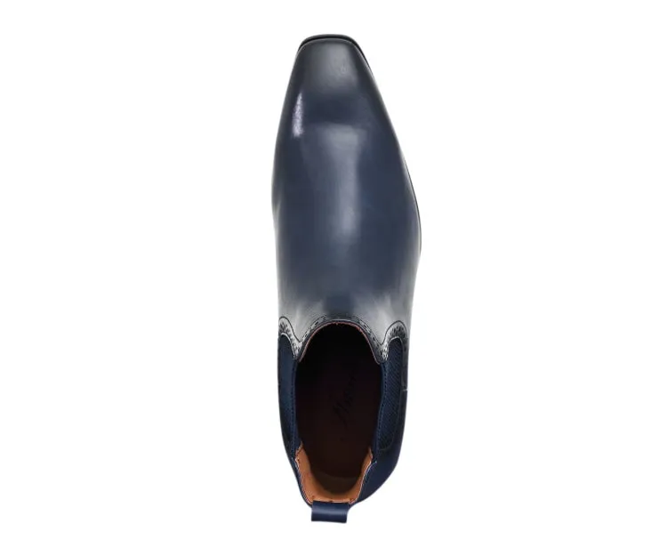 Amali Hayes Navy Men’s Wingtip Chelsea Boots Vegan