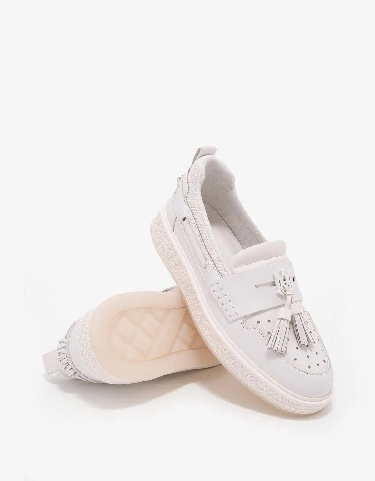 Amiri White MA Tassel Hybrid Loafers