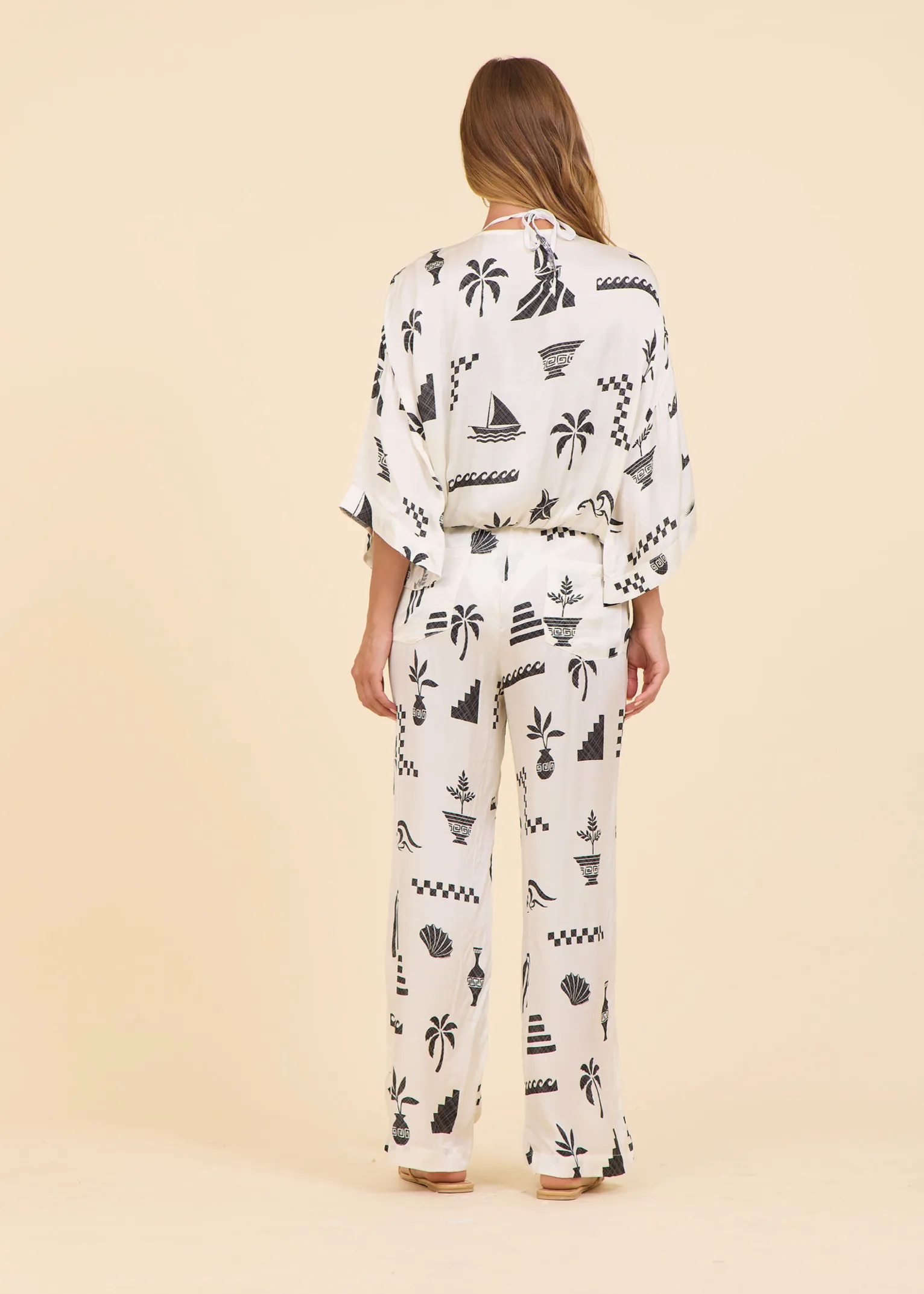 Beach Vibe Satin Wide Leg Pant