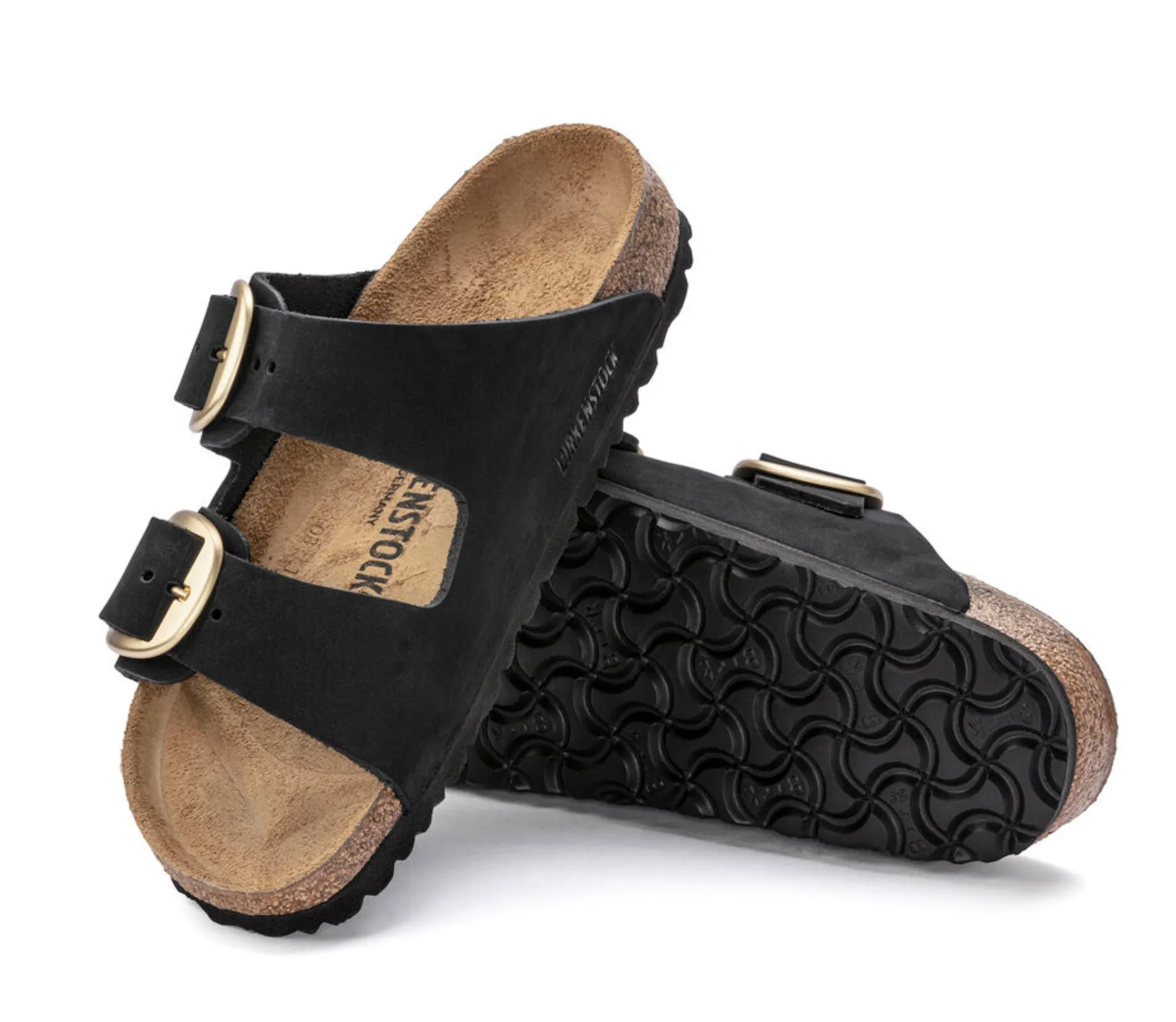 Birkenstocks Arizona Big Buckle - Nubuck Leather (Black)