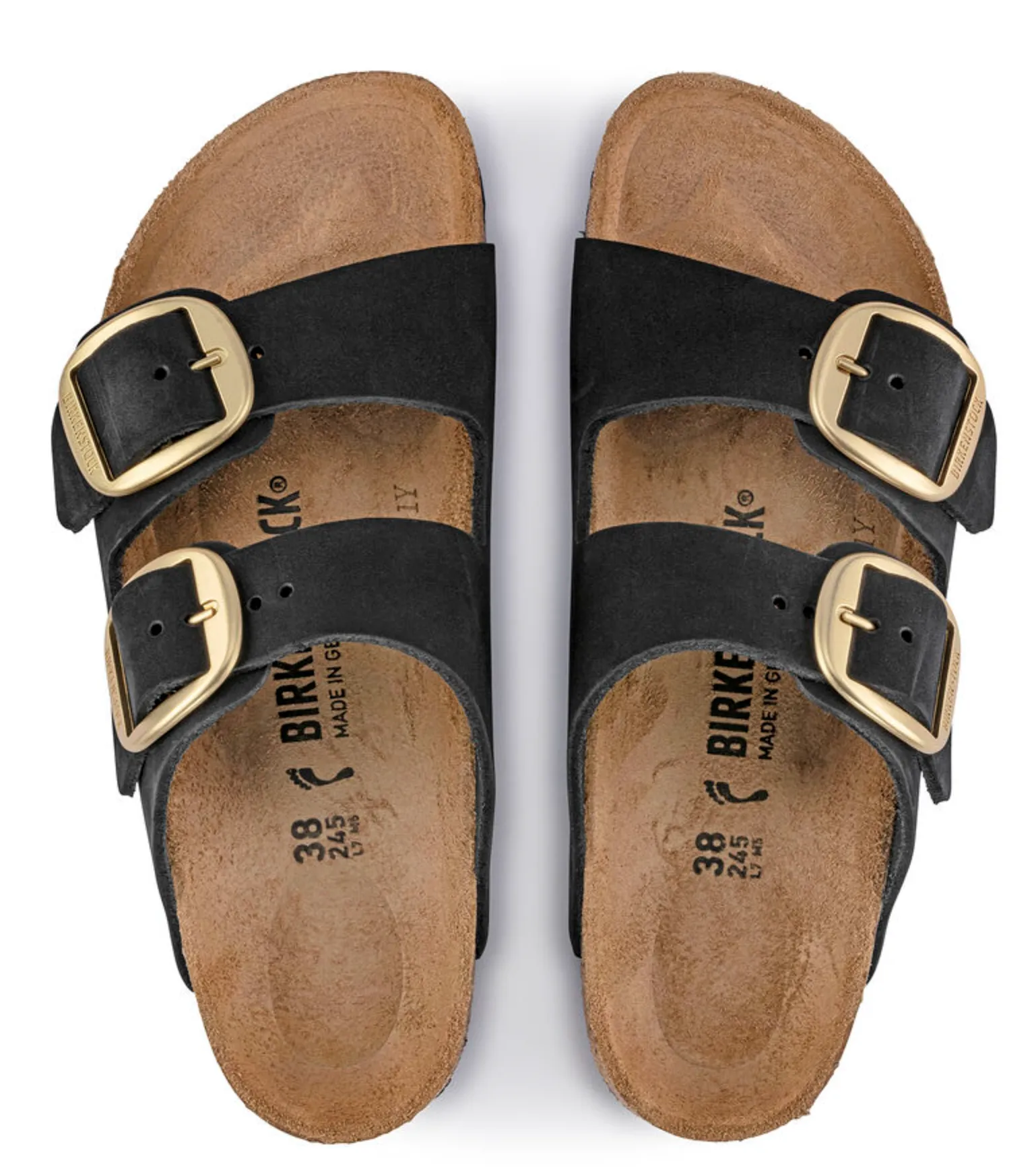 Birkenstocks Arizona Big Buckle - Nubuck Leather (Black)