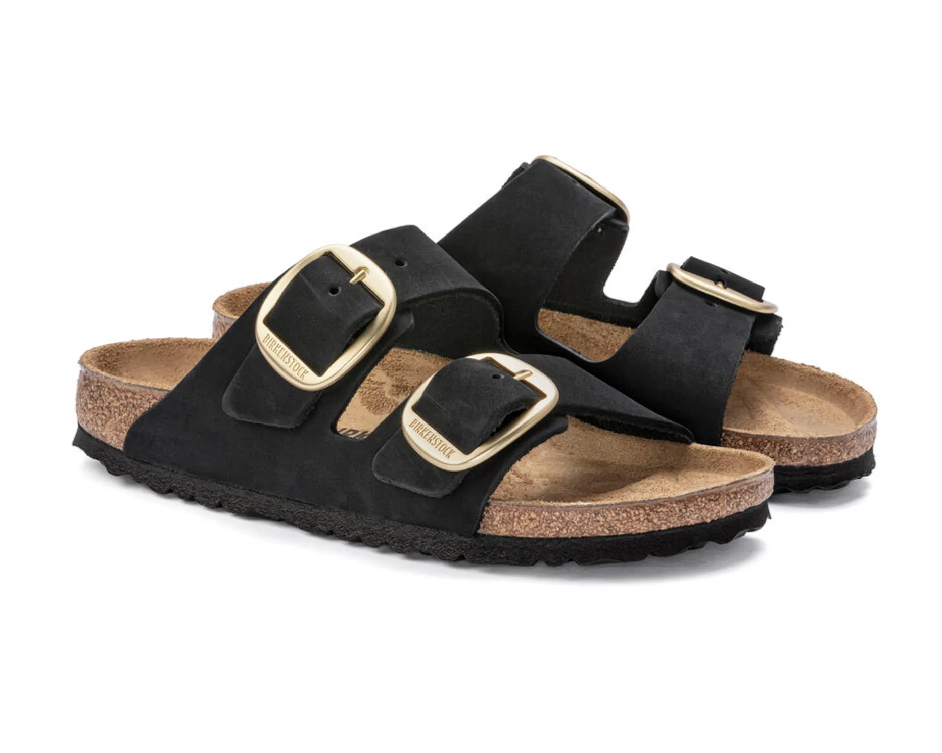 Birkenstocks Arizona Big Buckle - Nubuck Leather (Black)
