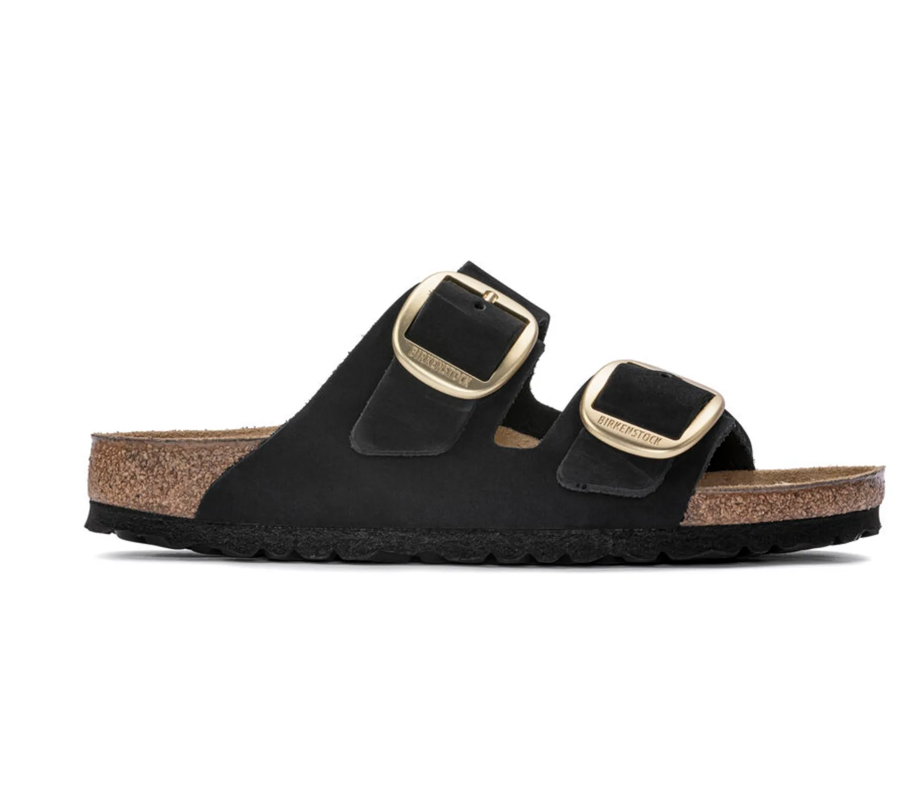 Birkenstocks Arizona Big Buckle - Nubuck Leather (Black)