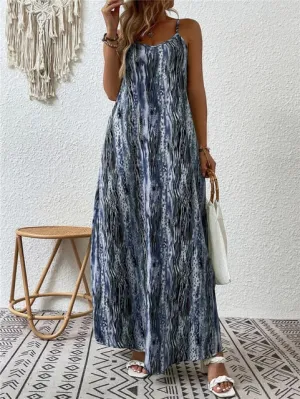 BohoChic Women's Summer Maxi Dress with Vintage Print