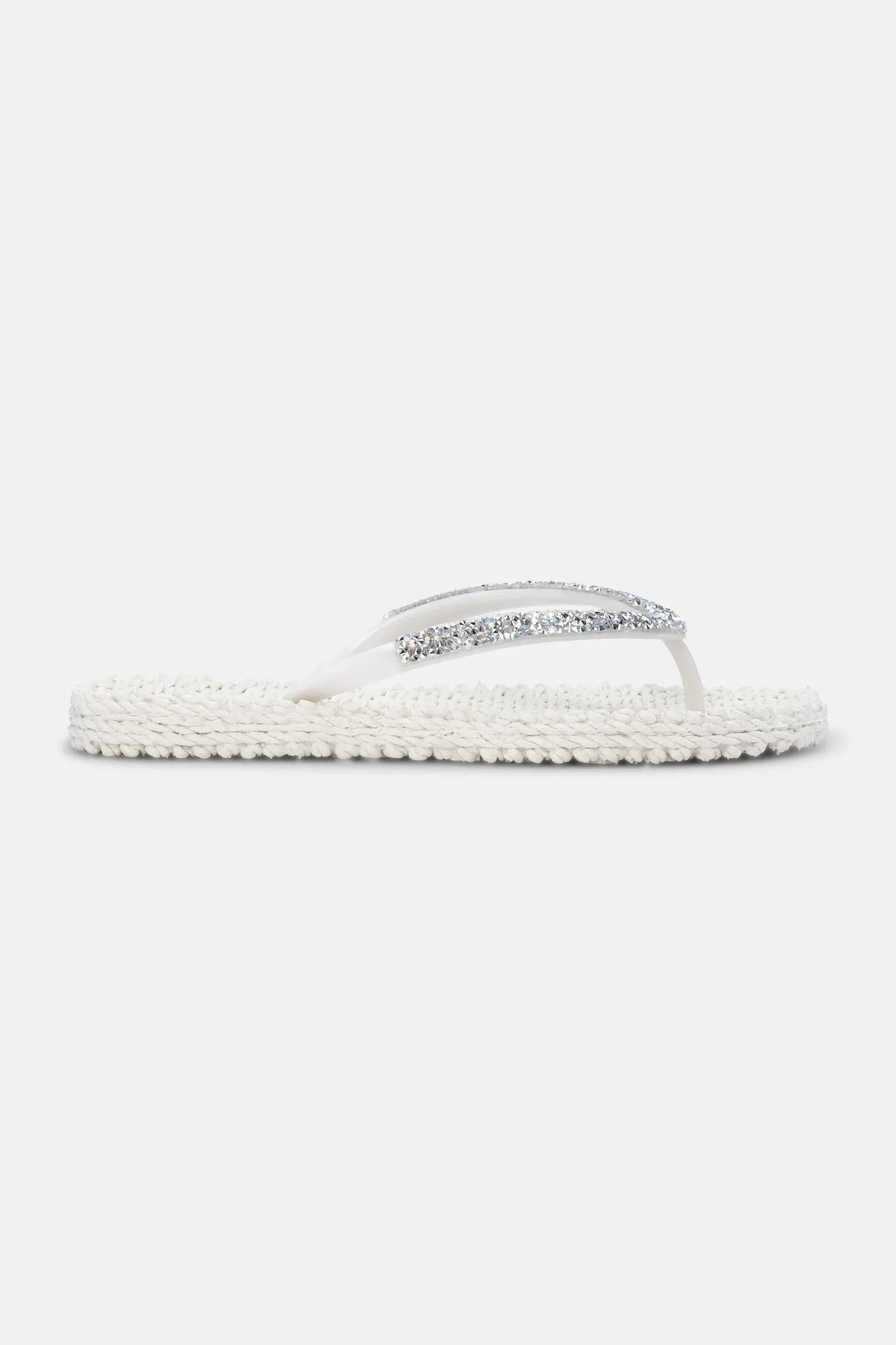 Chunky Glitter Flip Flop - Creme