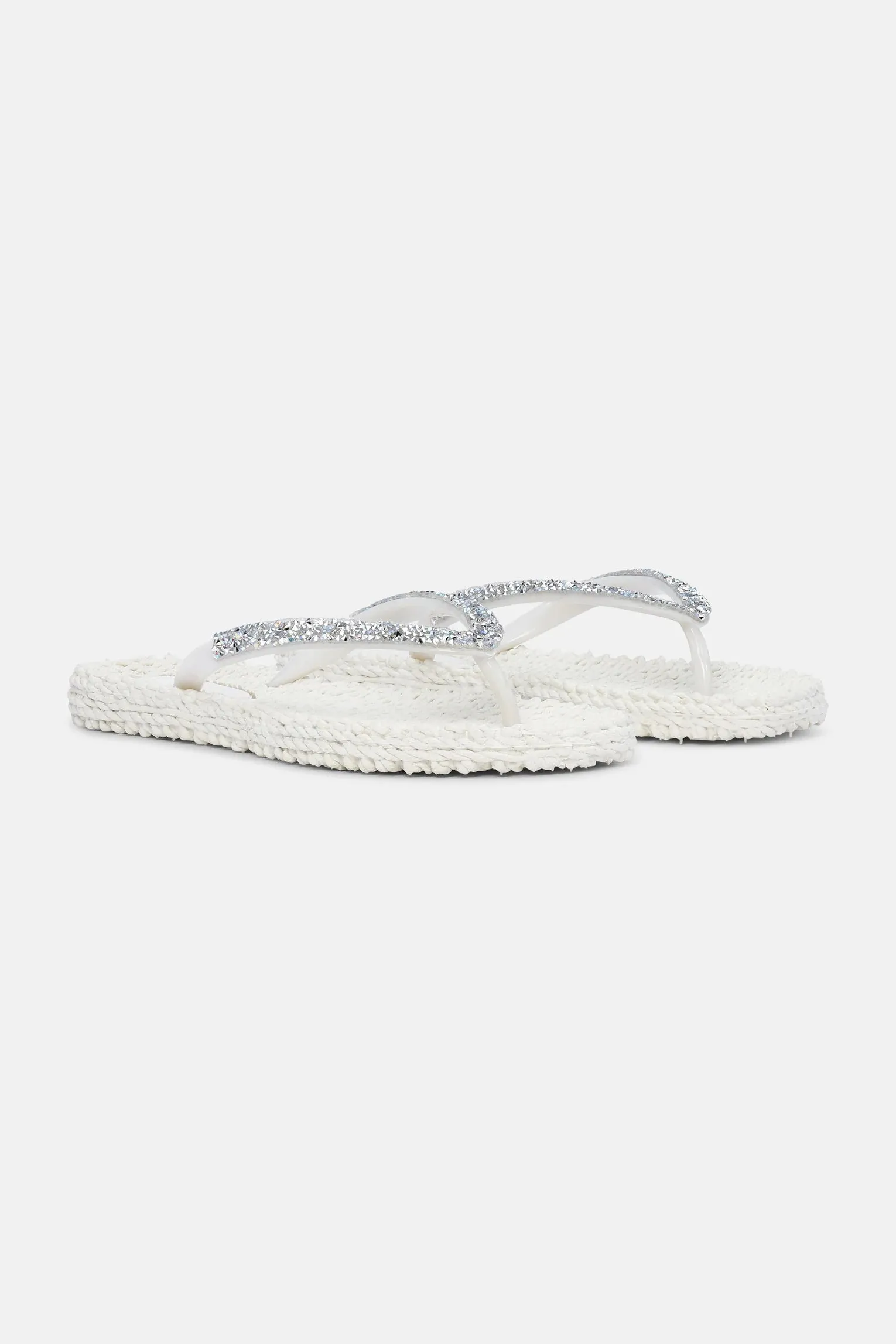 Chunky Glitter Flip Flop - Creme