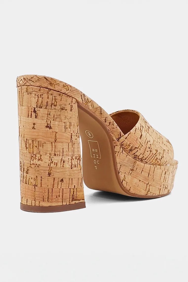 Cork Chunky Heel Esther Sandal