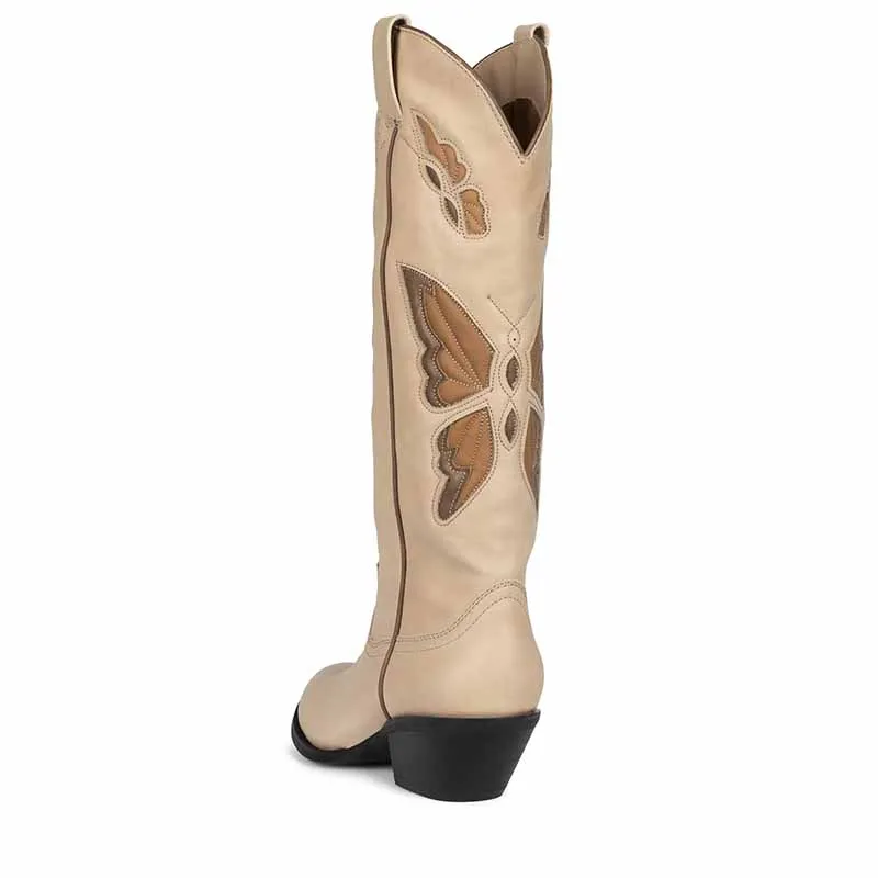 Cowboy Fashion Comfy Women Knee-high Boots With Butterfly Shoes