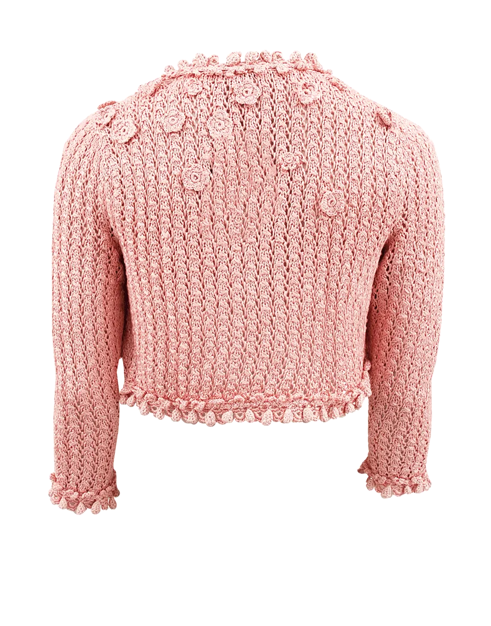 Crochet Cardigan with Flower