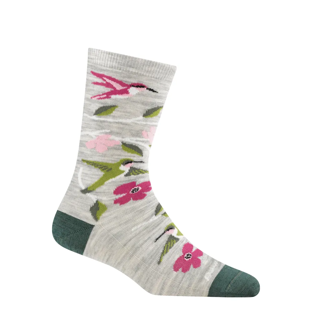 Darn Tough Women's Birds of a Feather Crew Lightweight Lifestyle Sock in Ash