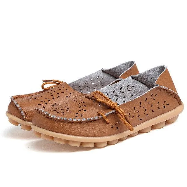 Genuine Leather Shoes Woman Loafers