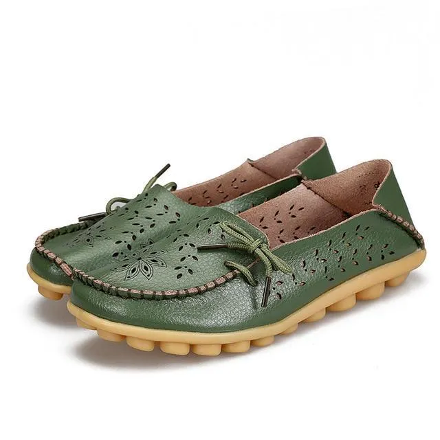 Genuine Leather Shoes Woman Loafers