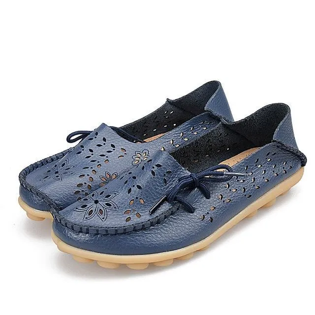 Genuine Leather Shoes Woman Loafers