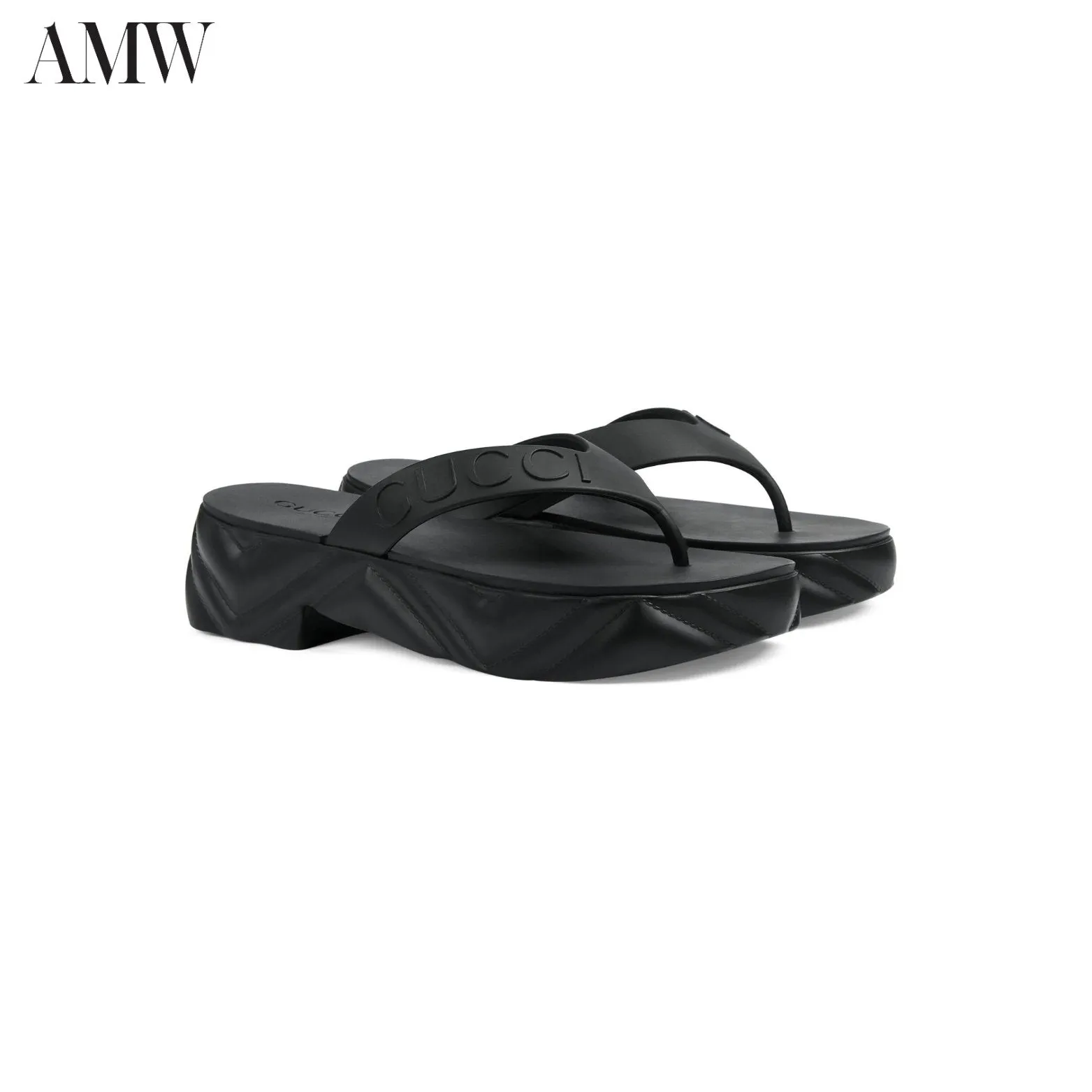 GUCCI Logo-debossed Platform Flip-flops