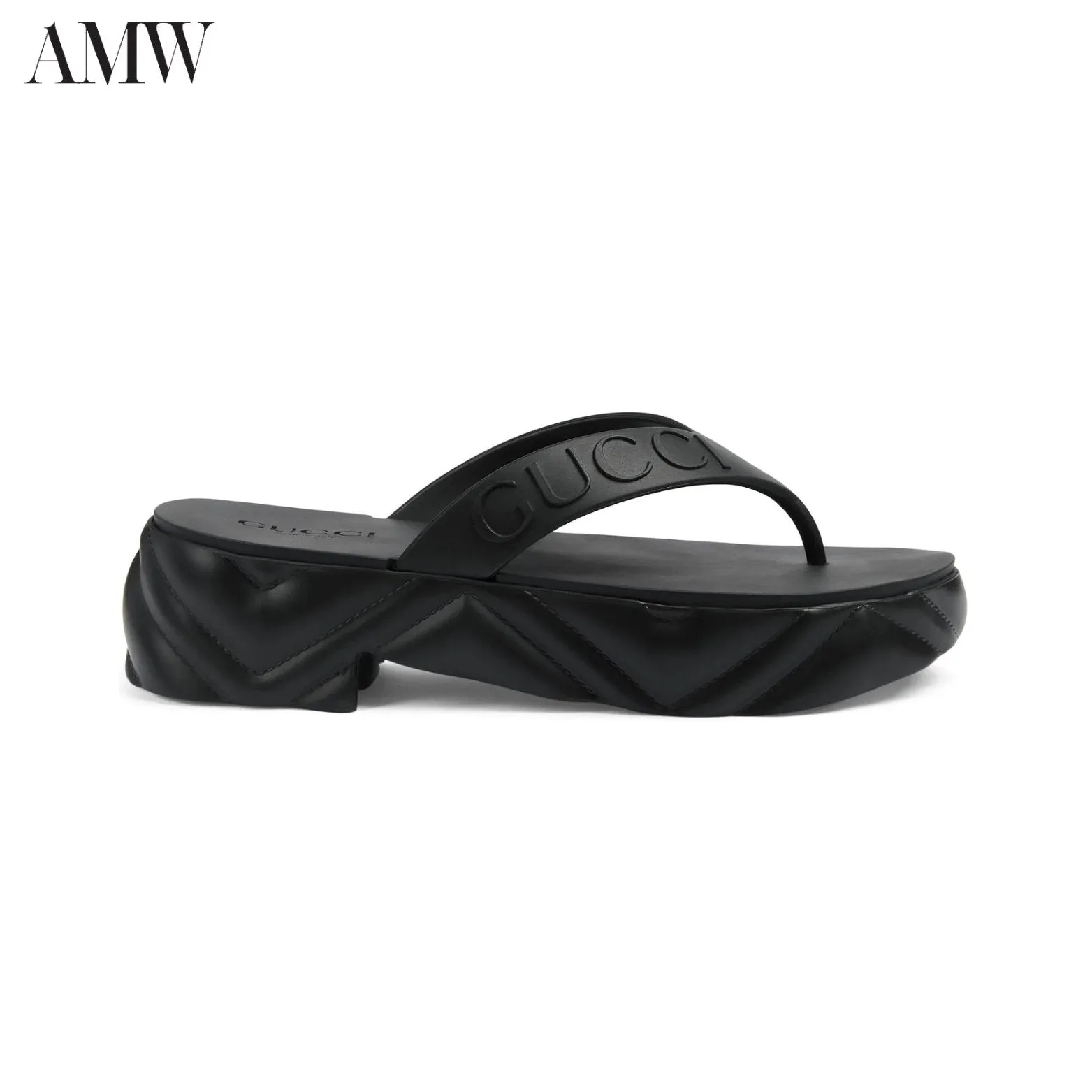 GUCCI Logo-debossed Platform Flip-flops