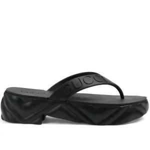 GUCCI Logo-debossed Platform Flip-flops