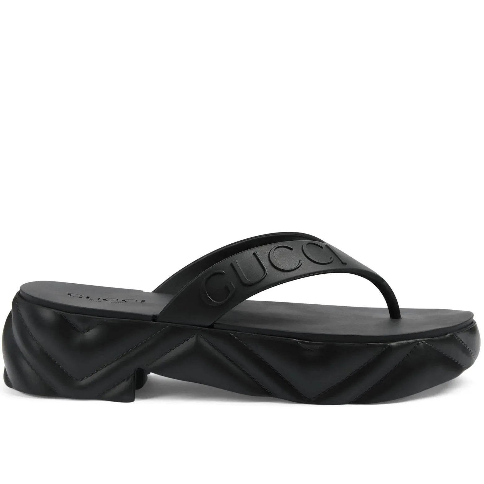GUCCI Logo-debossed Platform Flip-flops