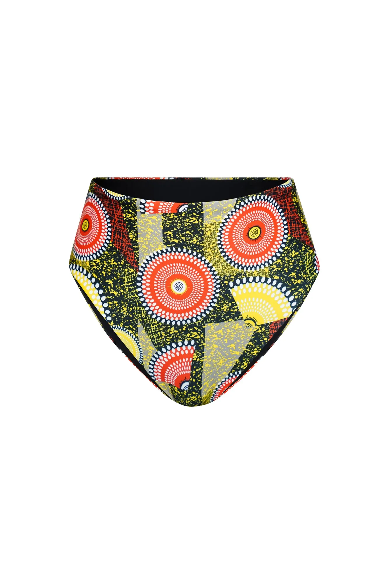 High Waisted Reversi Bottoms Bikini - Black/Dreamy Mirage Print | GOLDEN OASIS 1.0