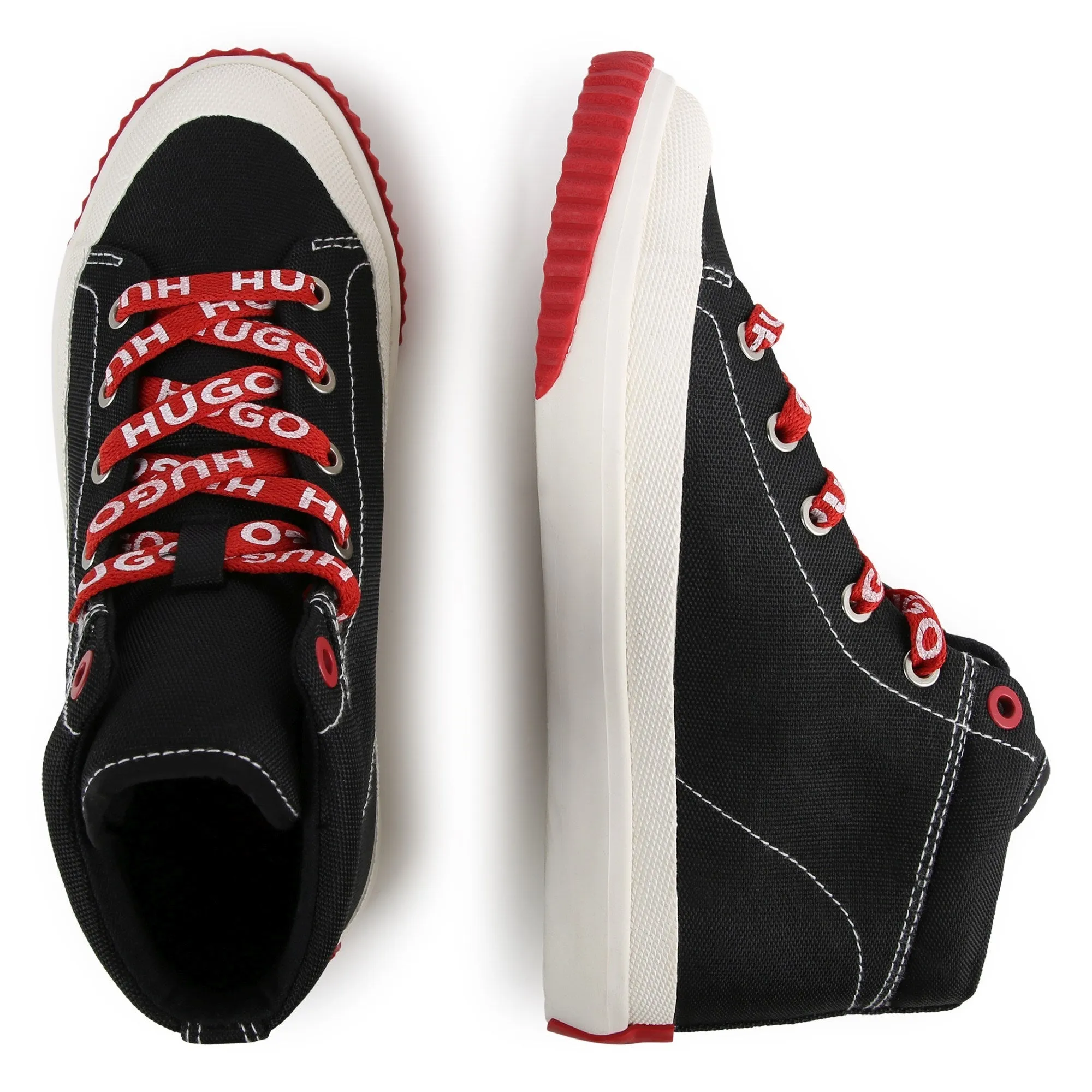 Hugo Black Candy Cane Lace Hi Top Sneaker G00099
