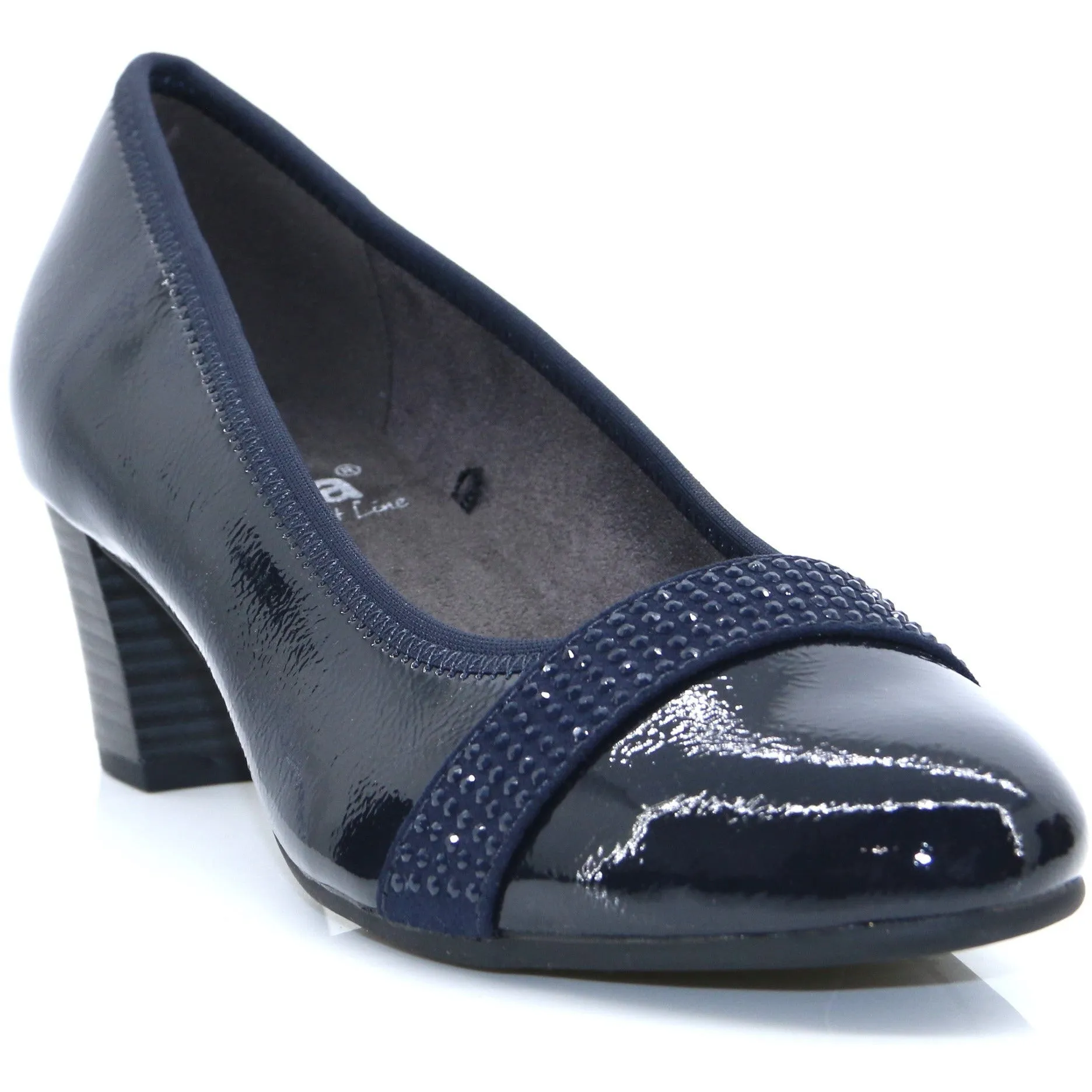 Jana Court Shoe 22464 NAVY PATENT