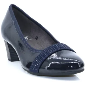 Jana Court Shoe 22464 NAVY PATENT