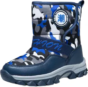Kids Winter Boots Waterproof Girls Boys Snow Hiking Outdoor Boots Anti Collision Anti-Skid Mid Ankle Trekking Shoes