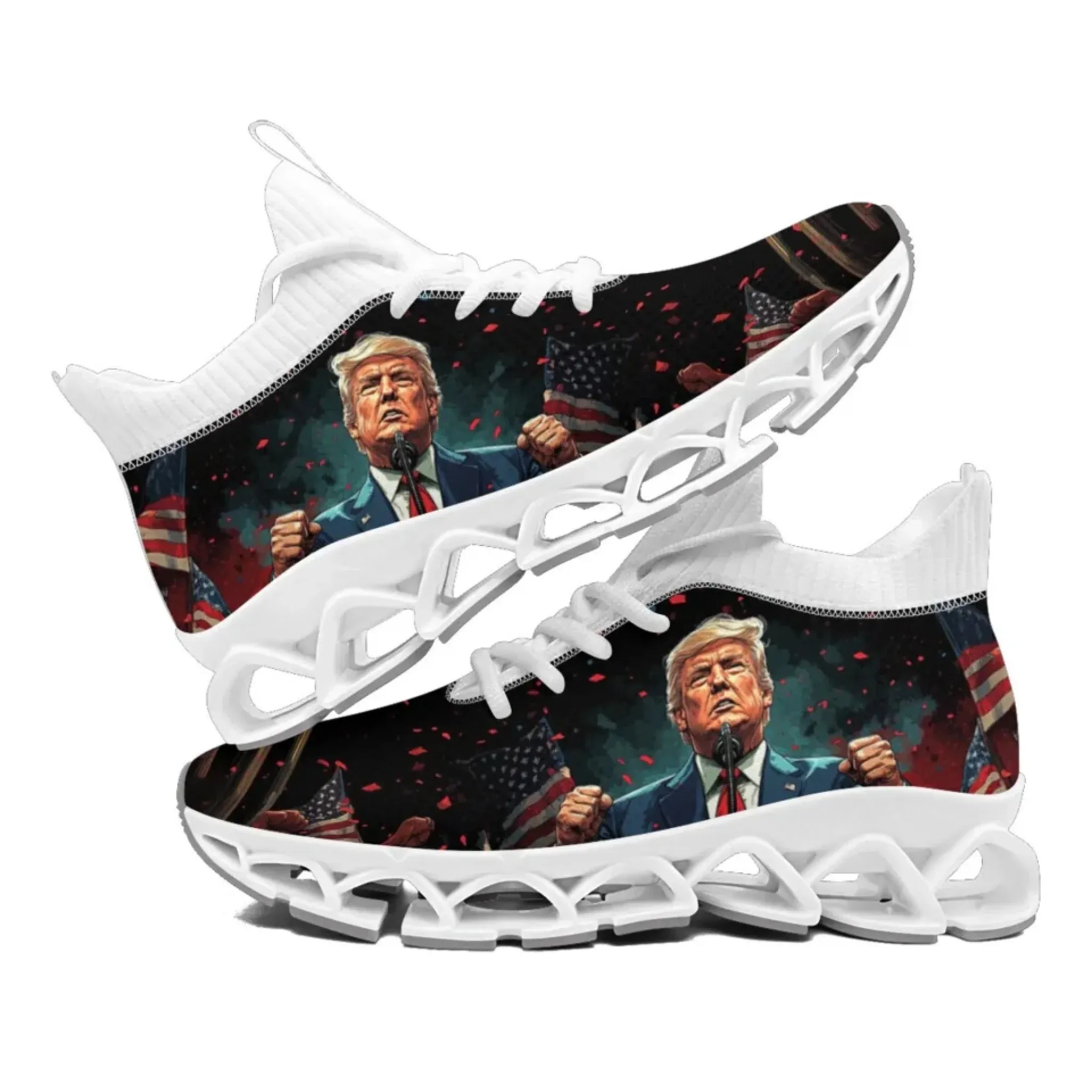 Personalized Trump Sneakers, Custom Pride Lightweight Shoes, Glow at Light Shoes