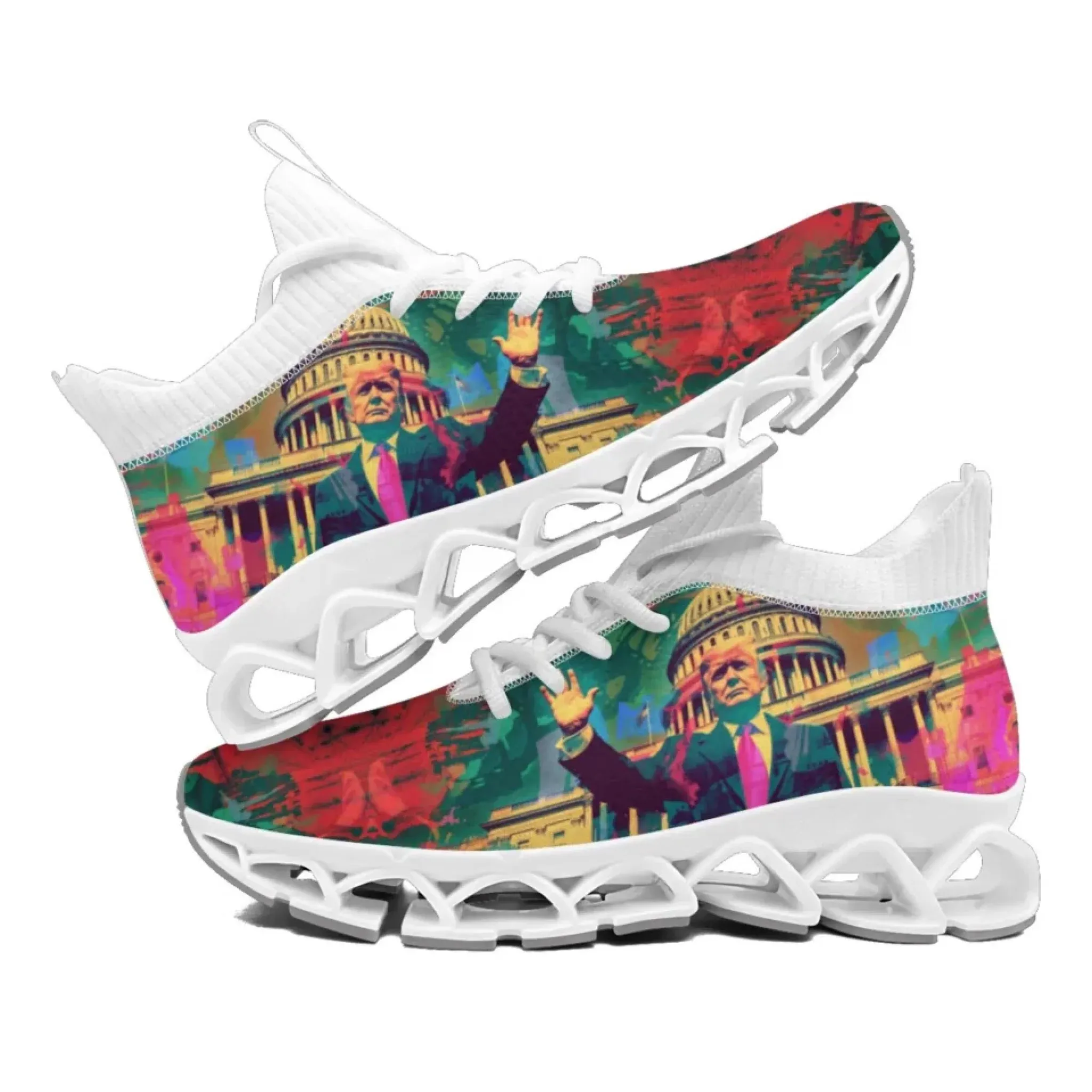 Personalized Trump Sneakers, Custom Pride Lightweight Shoes, Glow at Light Shoes