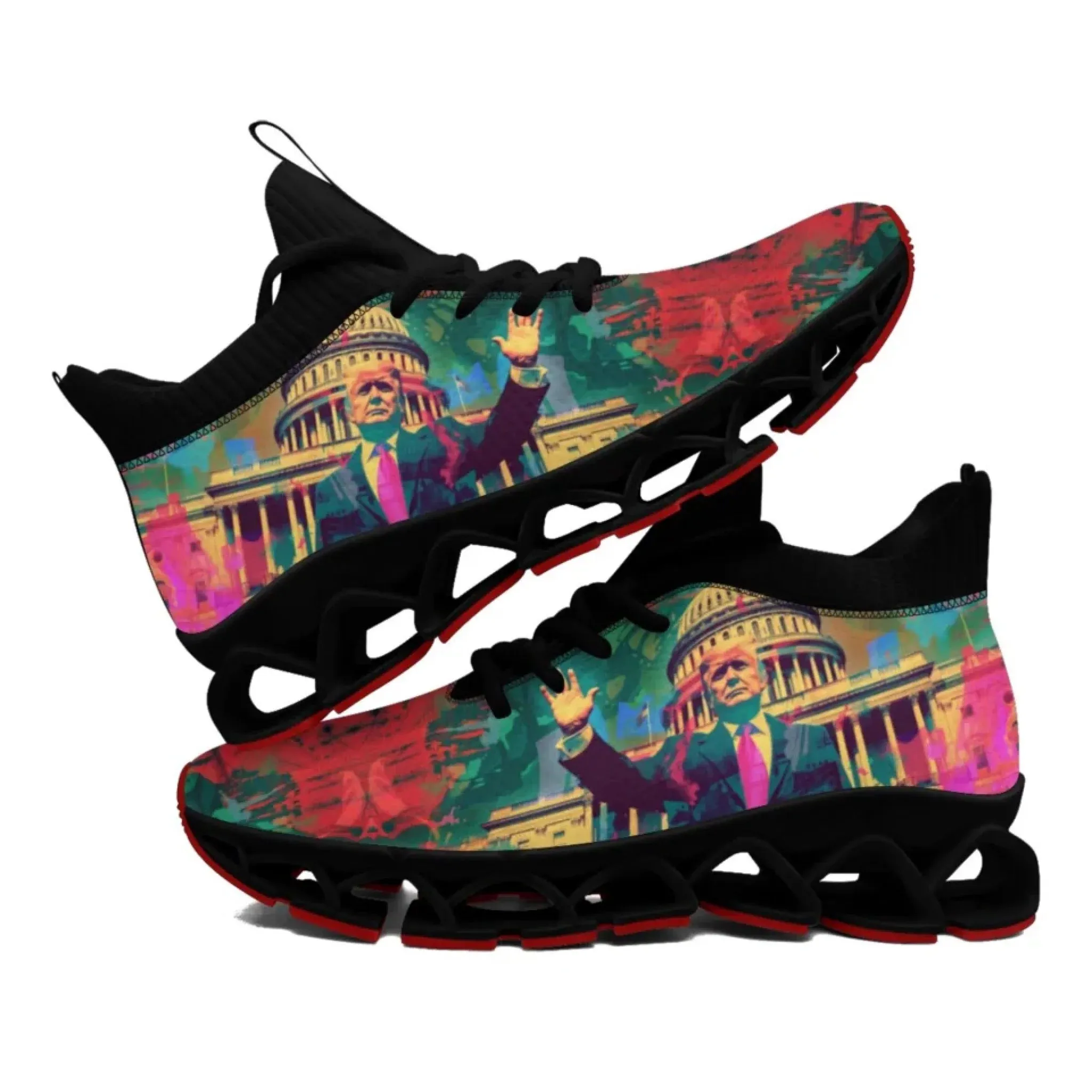 Personalized Trump Sneakers, Custom Pride Lightweight Shoes, Glow at Light Shoes