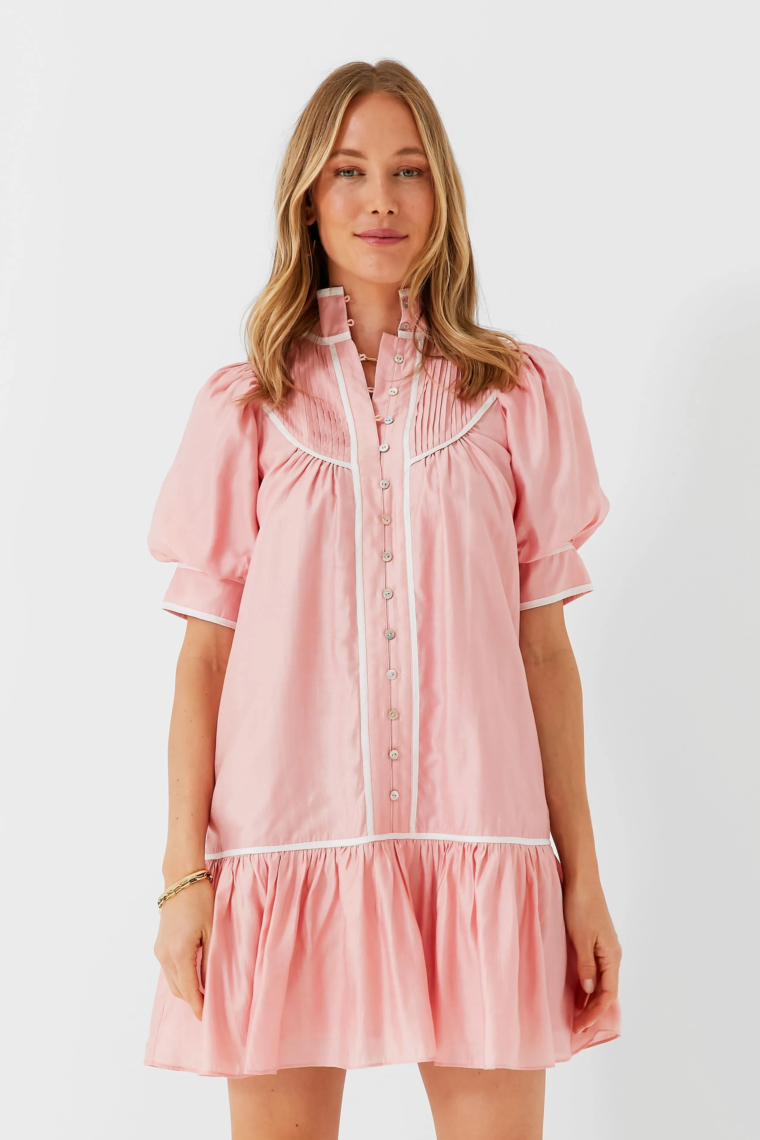 Pink Puff Sleeve Beatrix Dress