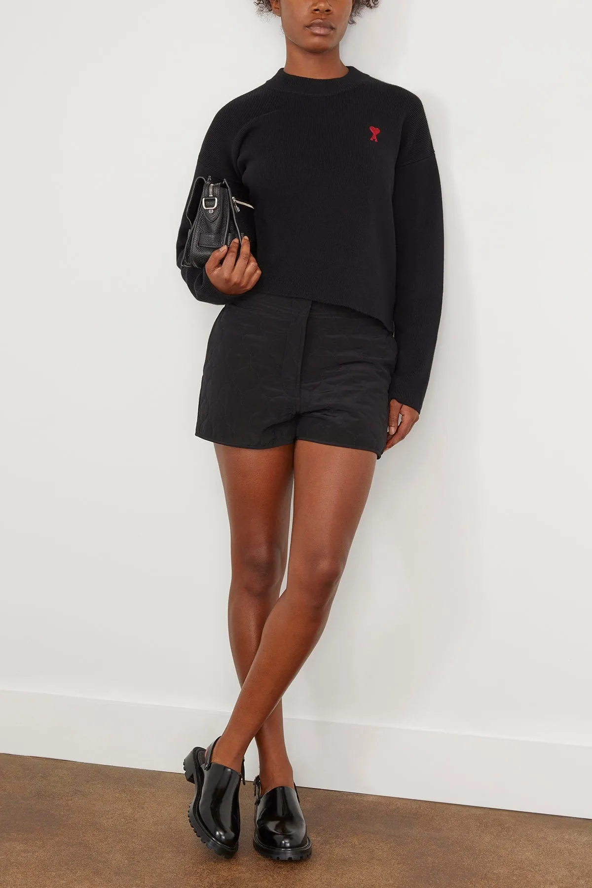 Red Ami De Coeur Crewneck Sweater in Black