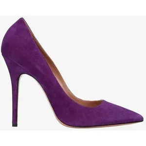 Schutz Caiolea Velvet Classic Dark Purple Suede High Stiletto Pointed Toe Pump