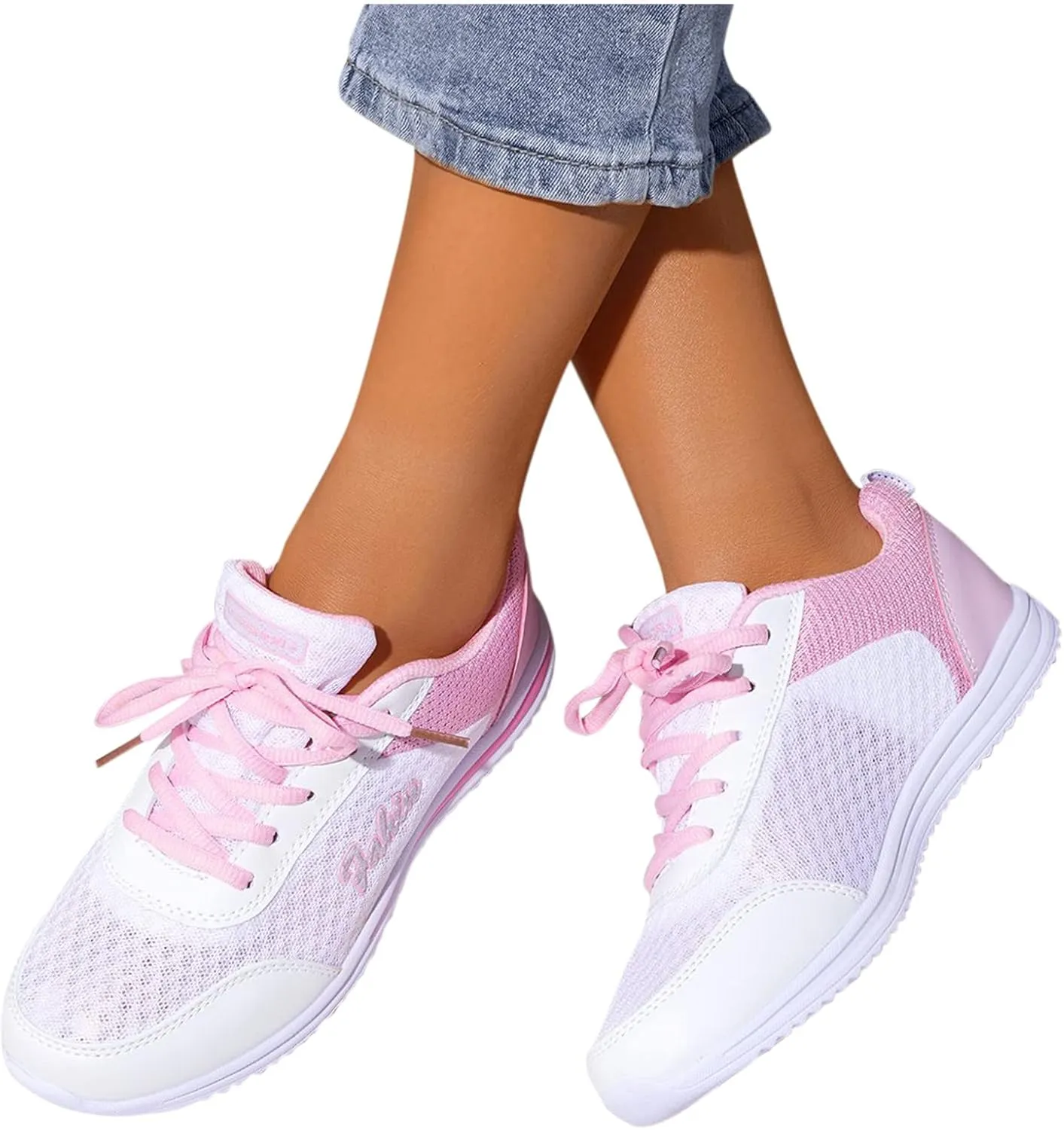 Sneakers for Women Casual Mesh Breathable Lace Up Walking Non Slip Work Shoes Women Jogging Men Casual Dress Shoes Dress Sneakers Black Tennis Shoe Cross Trainer Shoe