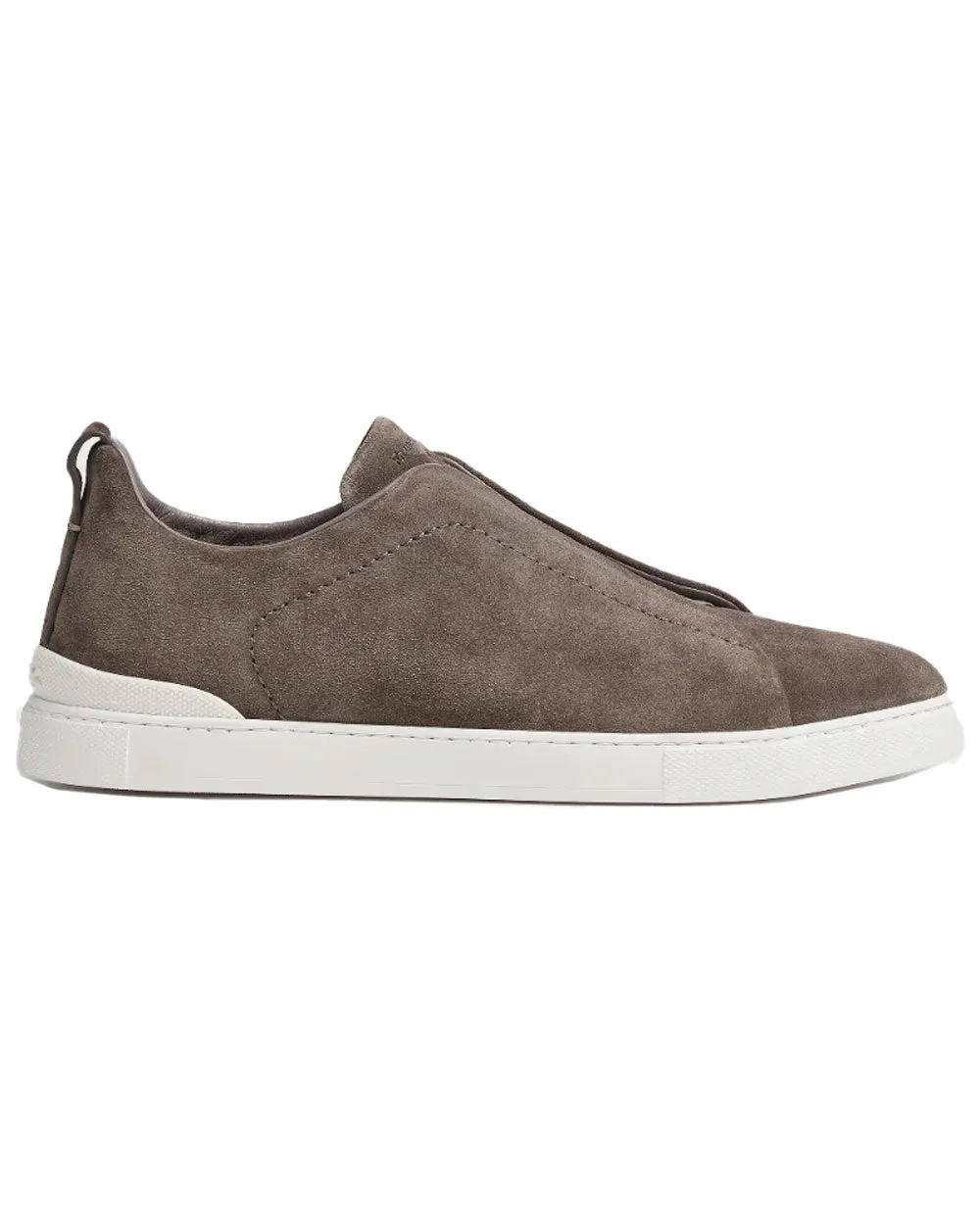 Suede Triple Stitch Sneaker in Grey