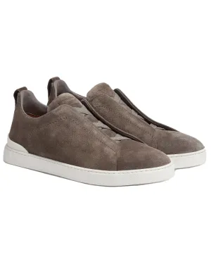 Suede Triple Stitch Sneaker in Grey