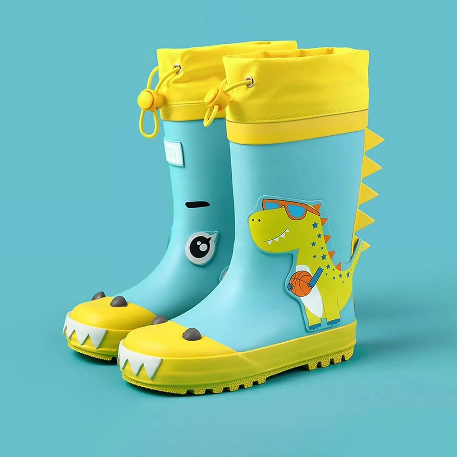Toddler Boys Girls Cartoon Astronaut Rain Boots Adjustable Non-slip Soft Bottom Outdoor Rain Boots