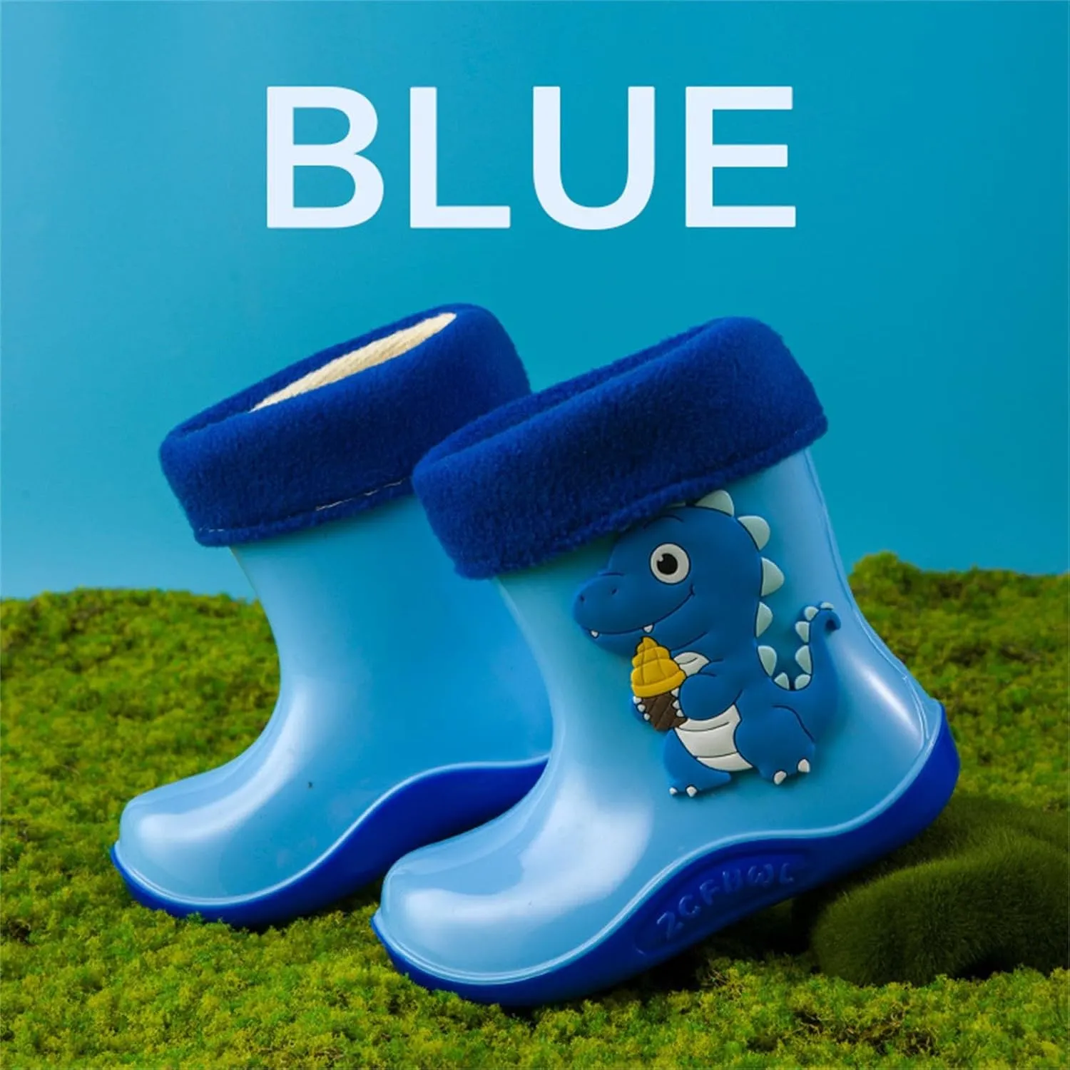 Toddler Kids Dinosaur Lightweight aterproof Rain Boot with Cozy ining Outdoor Boots for Boys Raining Boots Toddler
