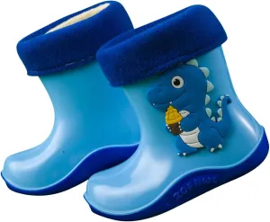Toddler Kids Dinosaur Lightweight aterproof Rain Boot with Cozy ining Outdoor Boots for Boys Raining Boots Toddler