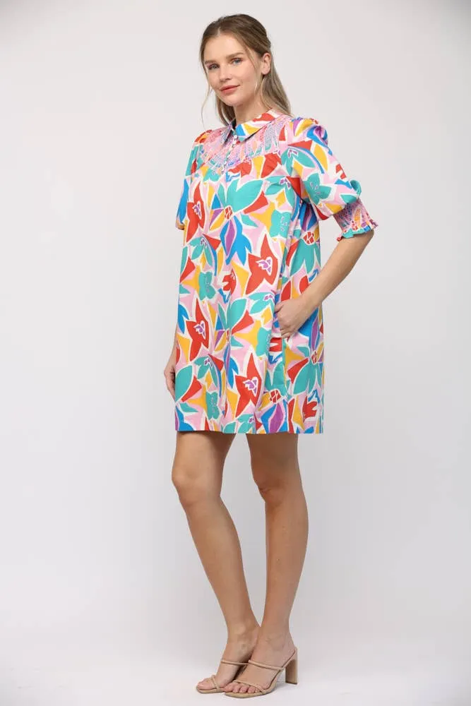 Torrance Abstract Floral Dress