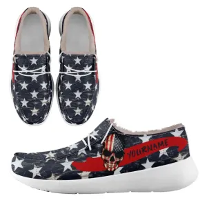 Unique Gift,Personalized Flag Sneakers, Custom Patriotic Fur Lining Loafer Shoes, Best Gift for Vateran.FN042-24020295-2w