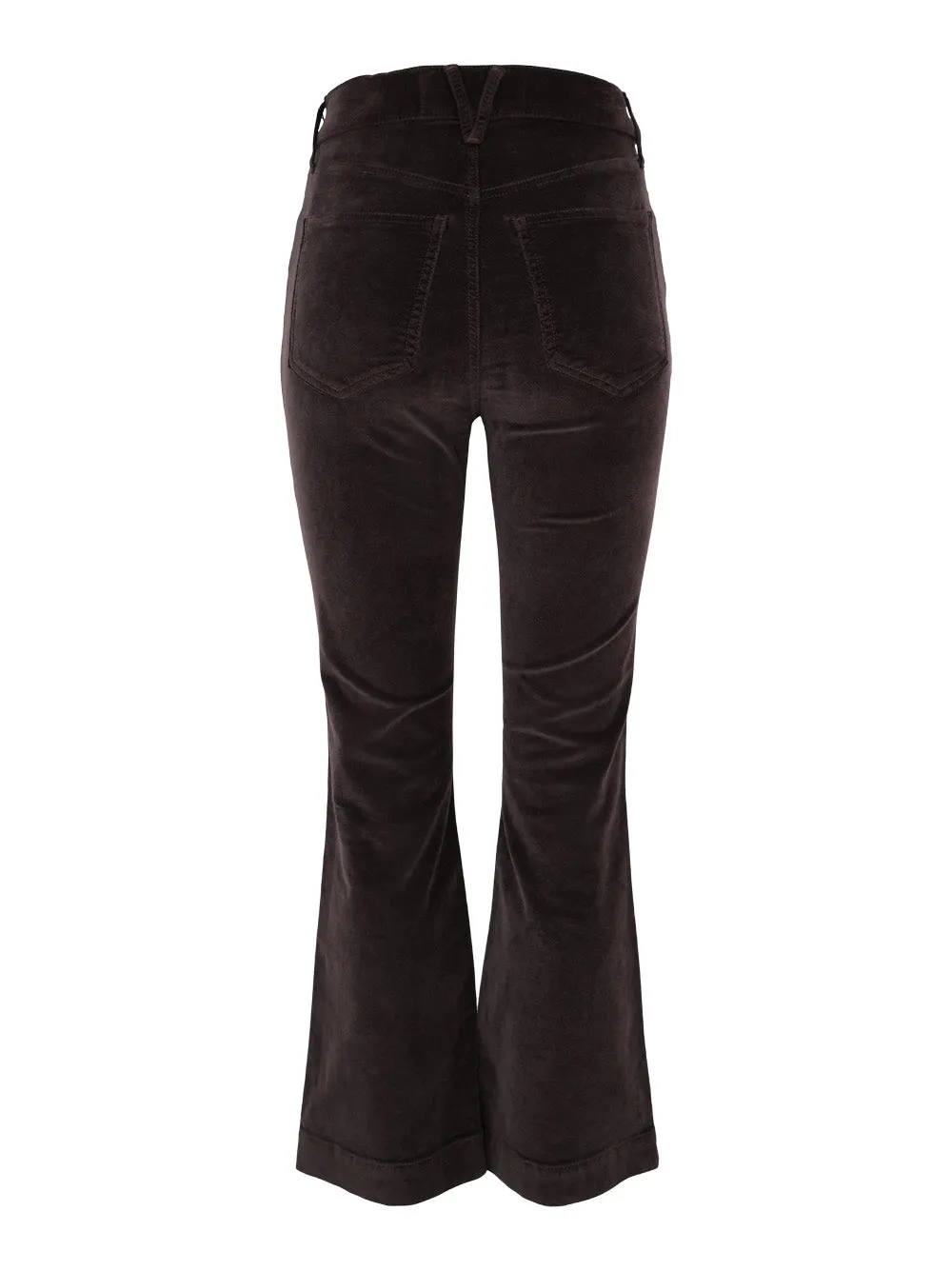 Veronica Beard Carson Ankle Flare Velvet in Dark Chocolate