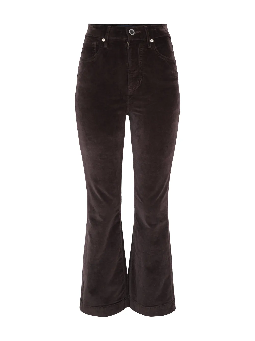Veronica Beard Carson Ankle Flare Velvet in Dark Chocolate