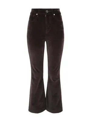 Veronica Beard Carson Ankle Flare Velvet in Dark Chocolate