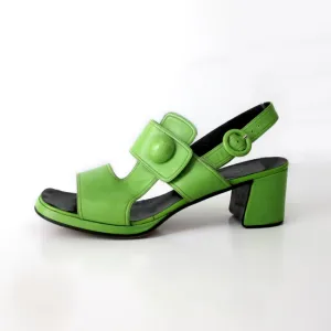 Vintage 60s 70s Lime Green Martini Osvaldo Chunky Sandals Shoes 9