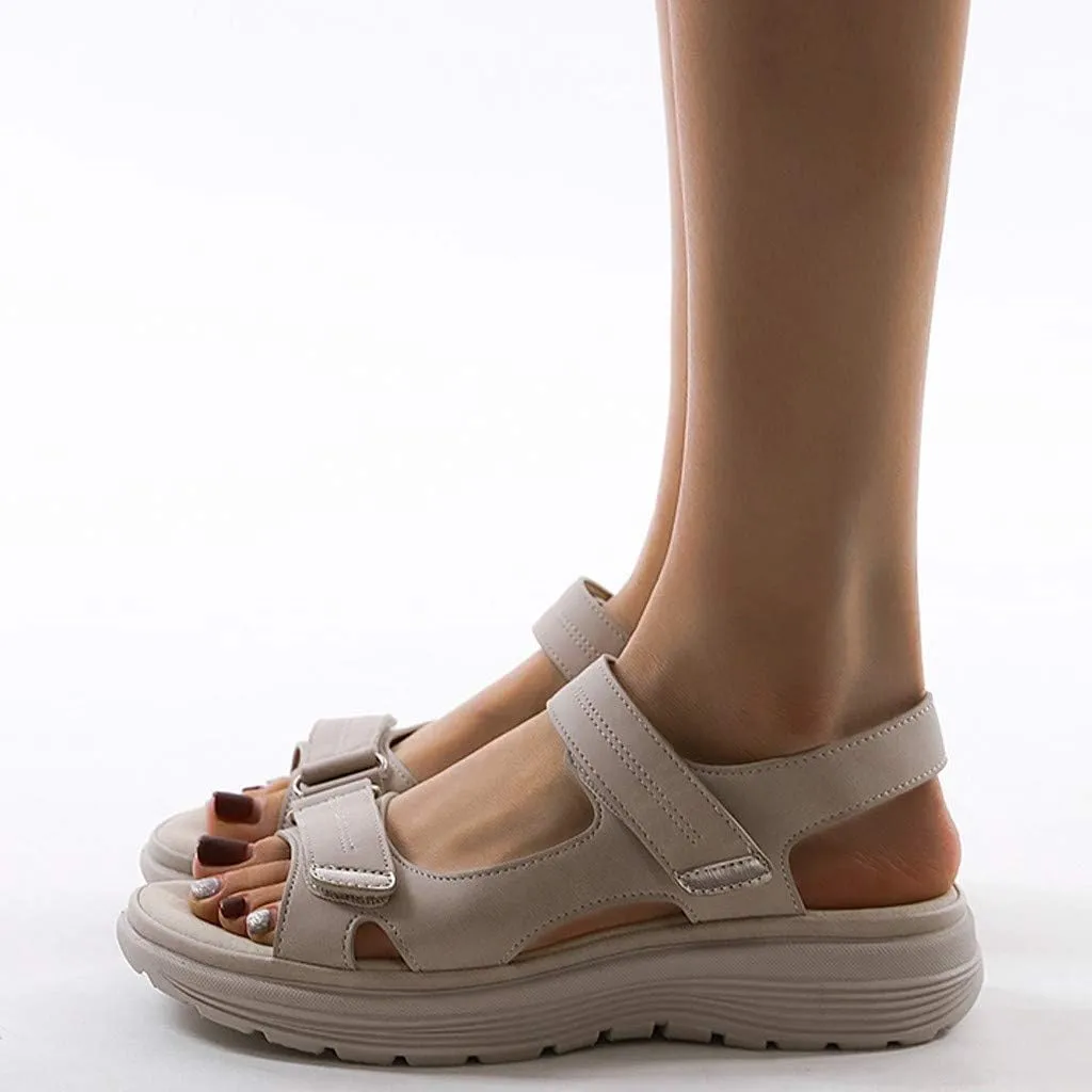Walking and Hiking Sandals for Women 2025 Summer Casual Open Toe Backless Orthotic Fashion Hook and Loop Straps Sandal Beach Vacation Outdoor Athletic Shoes With Arch Support