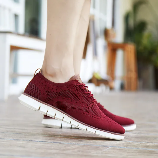 West Louis Knitted Mesh Shallow Lace Up Lightweight Sneakers