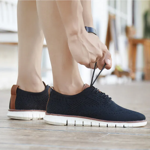 West Louis Knitted Mesh Shallow Lace Up Lightweight Sneakers